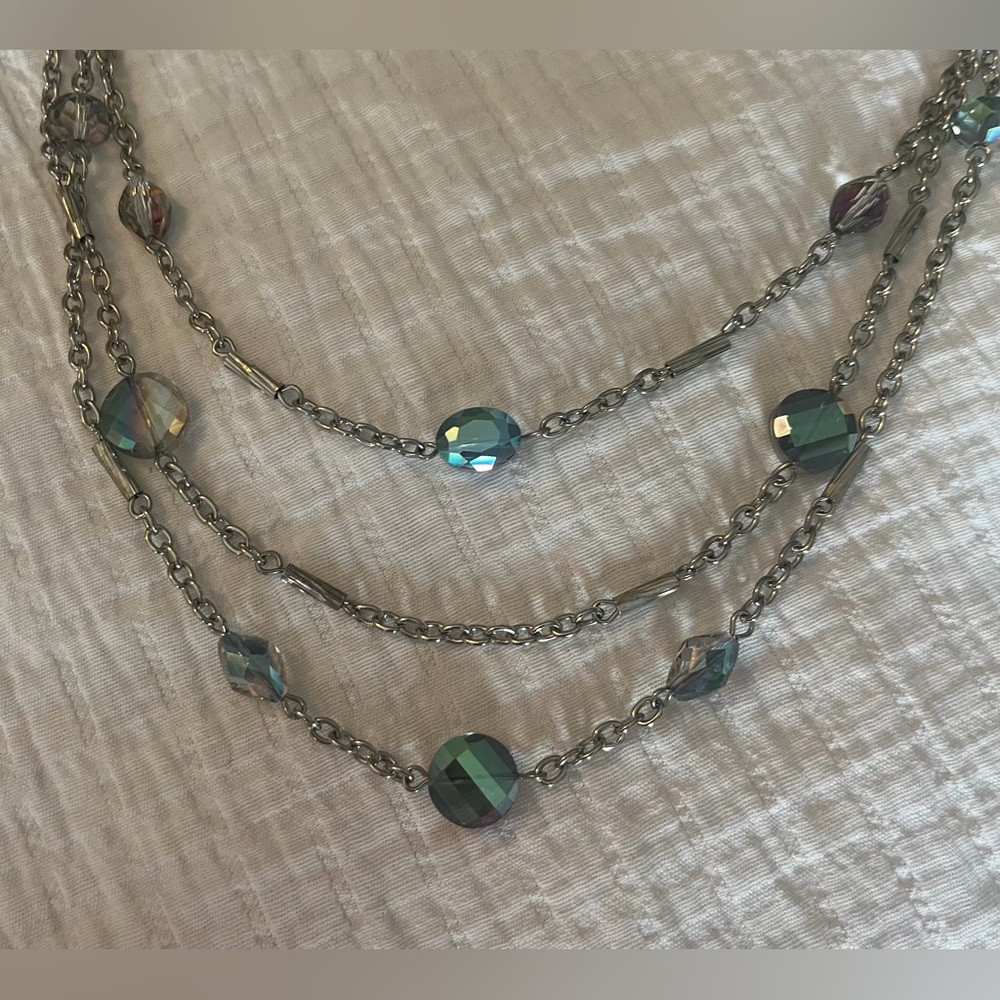 Beautiful blue layered necklace.
